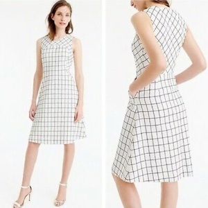 J.CREW Sleeveless A-line dress Plaid Tweed Ivory 8